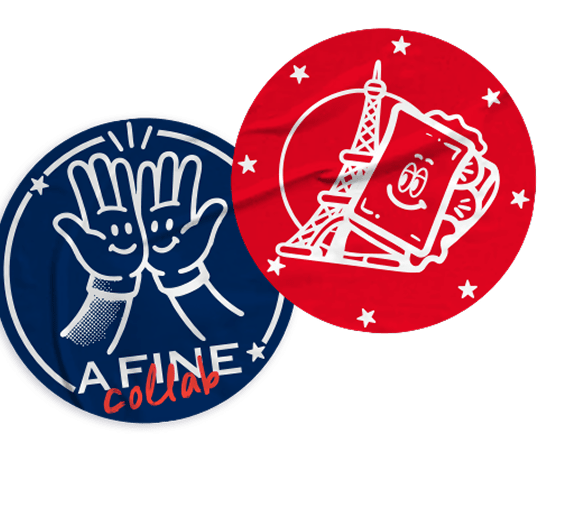 icon with san pellegrino bottles and high five graphic