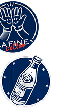 icon with san pellegrino bottles and high five graphic
