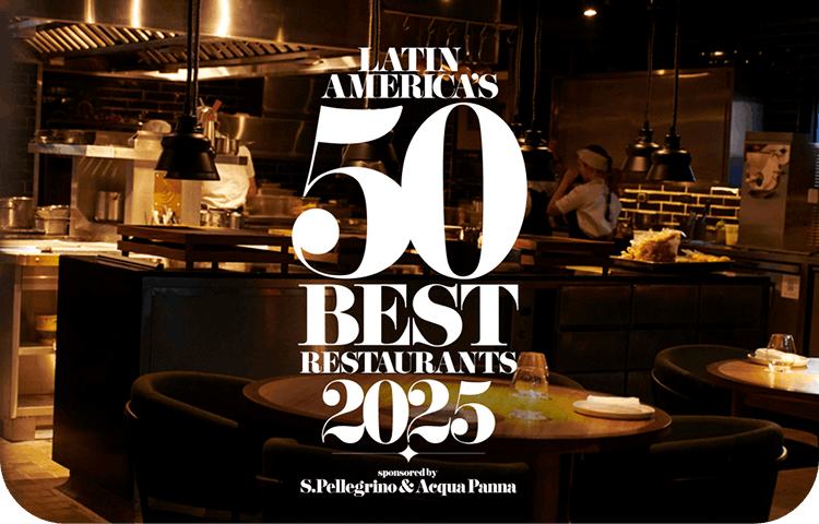 background image with posters with people and food