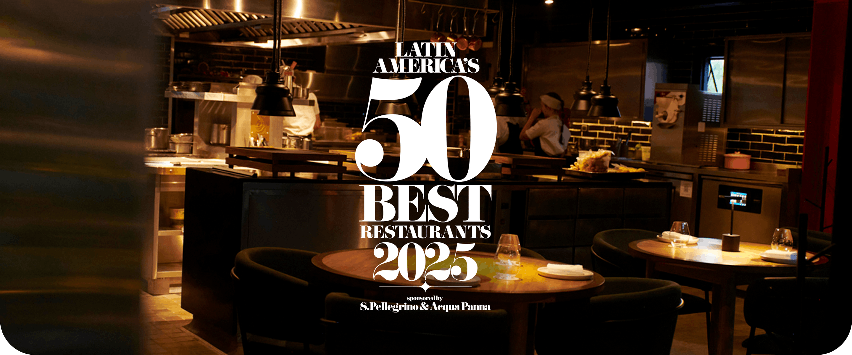 background image with posters with people and food