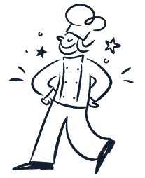 icona blu di uno chef