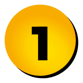 infografica gialla con numero '1' di colore nero