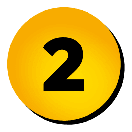 infografica gialla con numero '2' di colore nero