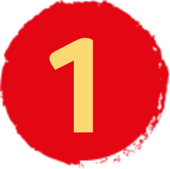 numero 1 giallo sfondo rosso
