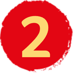 numero 2 giallo sfondo rosso