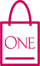 icona rosa di una borsa con testo 'ONE' all'interno