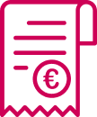 icona rosa di uno scontrino
