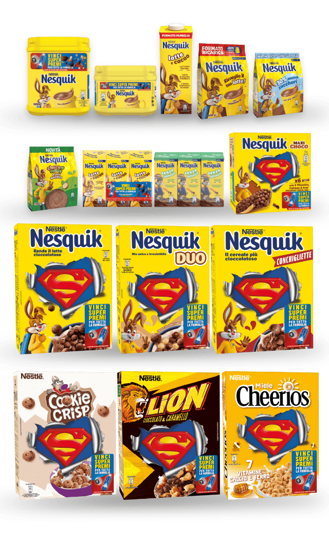 immagine dei prodotti coinvolti nella promo della collezione Nestlè