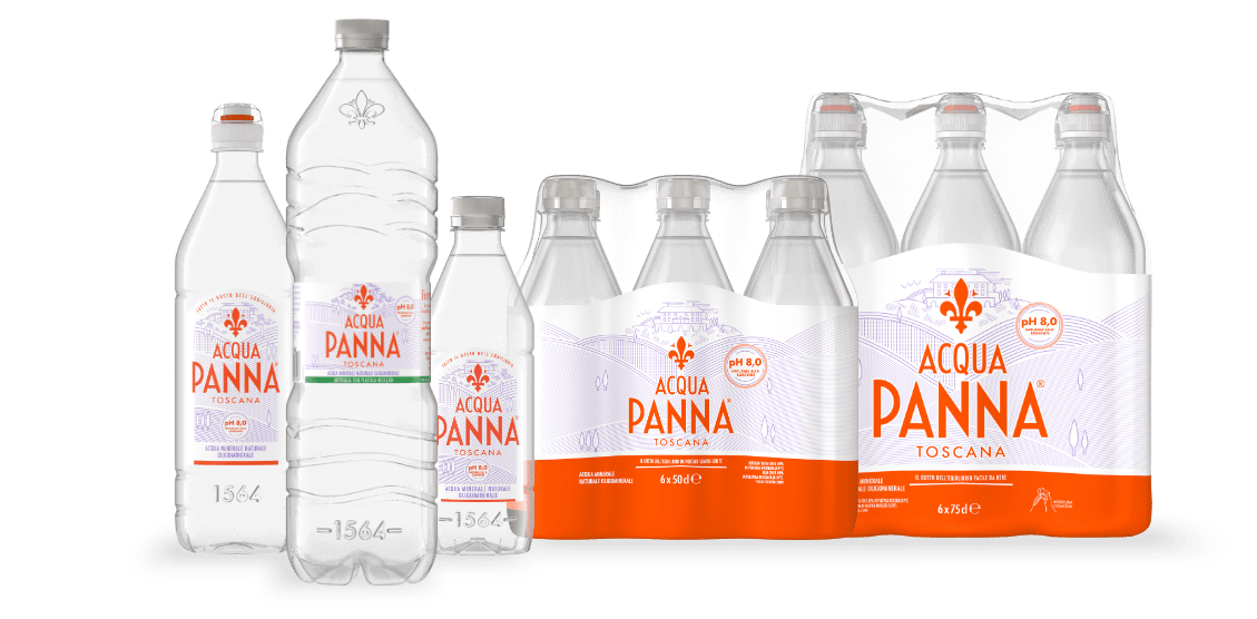 Confezioni e bottiglie Acqua Panna